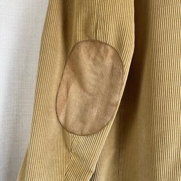 Vintage Levi Strauss Tan Khaki Two Button Corduroy Blazer Jacket Elbow Patch 44R - Picture 6 of 9
